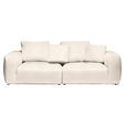 BIGSOFA Samt Beige  - Beige/Schwarz, MODERN, Kunststoff/Textil (260/70/122cm) - Carryhome