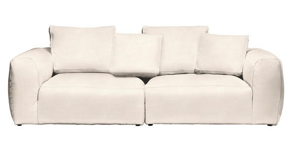 BIGSOFA Samt Beige  - Beige/Schwarz, MODERN, Kunststoff/Textil (260/70/122cm) - Carryhome