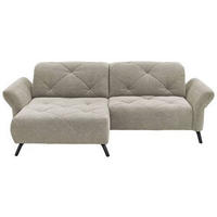 ECKSOFA in Webstoff Hellgrau  - Hellgrau/Schwarz, Design, Textil/Metall (173/244cm) - Moderano