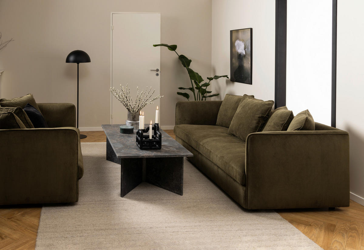 COUCHTISCH in Stein 140/70/42 cm  - Schwarz/Braun, Design, Stein (140/70/42cm) - Livetastic