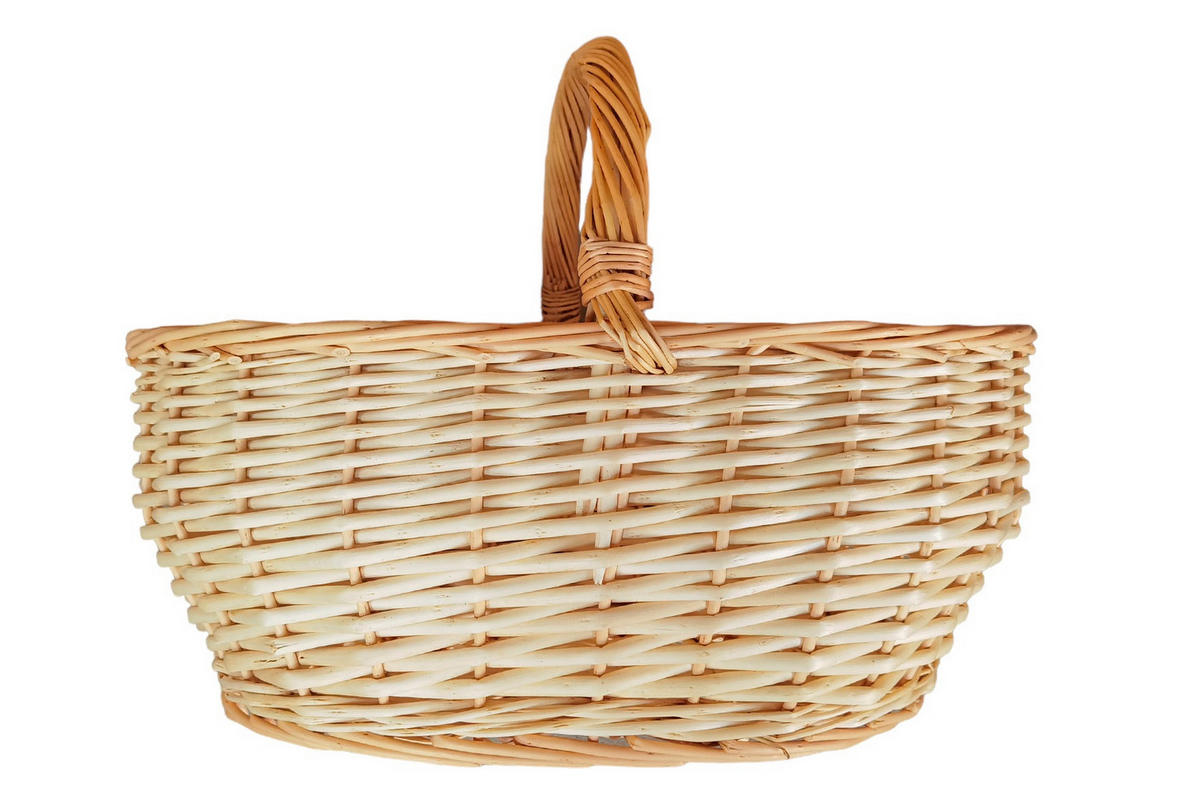 EINKAUFSKORB  - Weiß, Natur, Holz (46/34/20(32)cm)