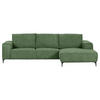 ECKSOFA in Cord Olivgrün  - Schwarz/Olivgrün, Konventionell, Textil/Metall (285/170cm) - Carryhome