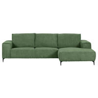 ECKSOFA in Cord Olivgrün  - Schwarz/Olivgrün, Konventionell, Textil/Metall (285/170cm) - Carryhome