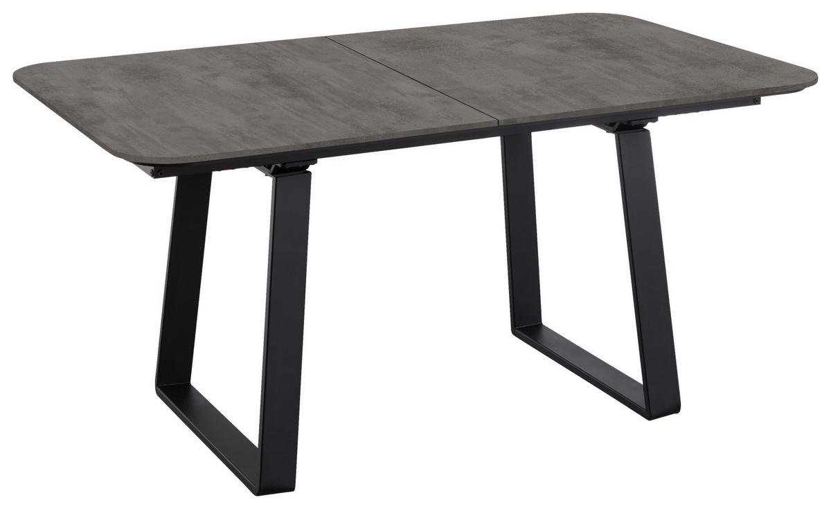 ESSTISCH Schwarz, Schieferfarben rechteckig  ausziehbar, in verschiedenen Größen erhältlich, in verschiedenen Holzdekoren erhältlich  - Schieferfarben/Schwarz, Basics, Holzwerkstoff/Metall (200-250/95/76cm) - Celina Home