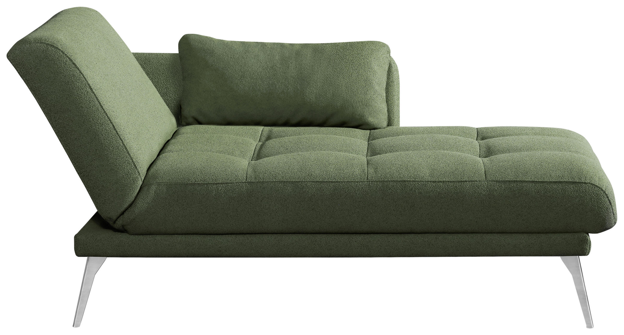 RÉCAMIERE Dunkelgrün  - Chromfarben/Dunkelgrün, KONVENTIONELL, Textil/Metall (200/85/106cm) - Novel