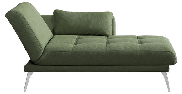 RÉCAMIERE Dunkelgrün - Chromfarben/Dunkelgrün, KONVENTIONELL, Textil/Metall (200/85/106cm) - Novel
