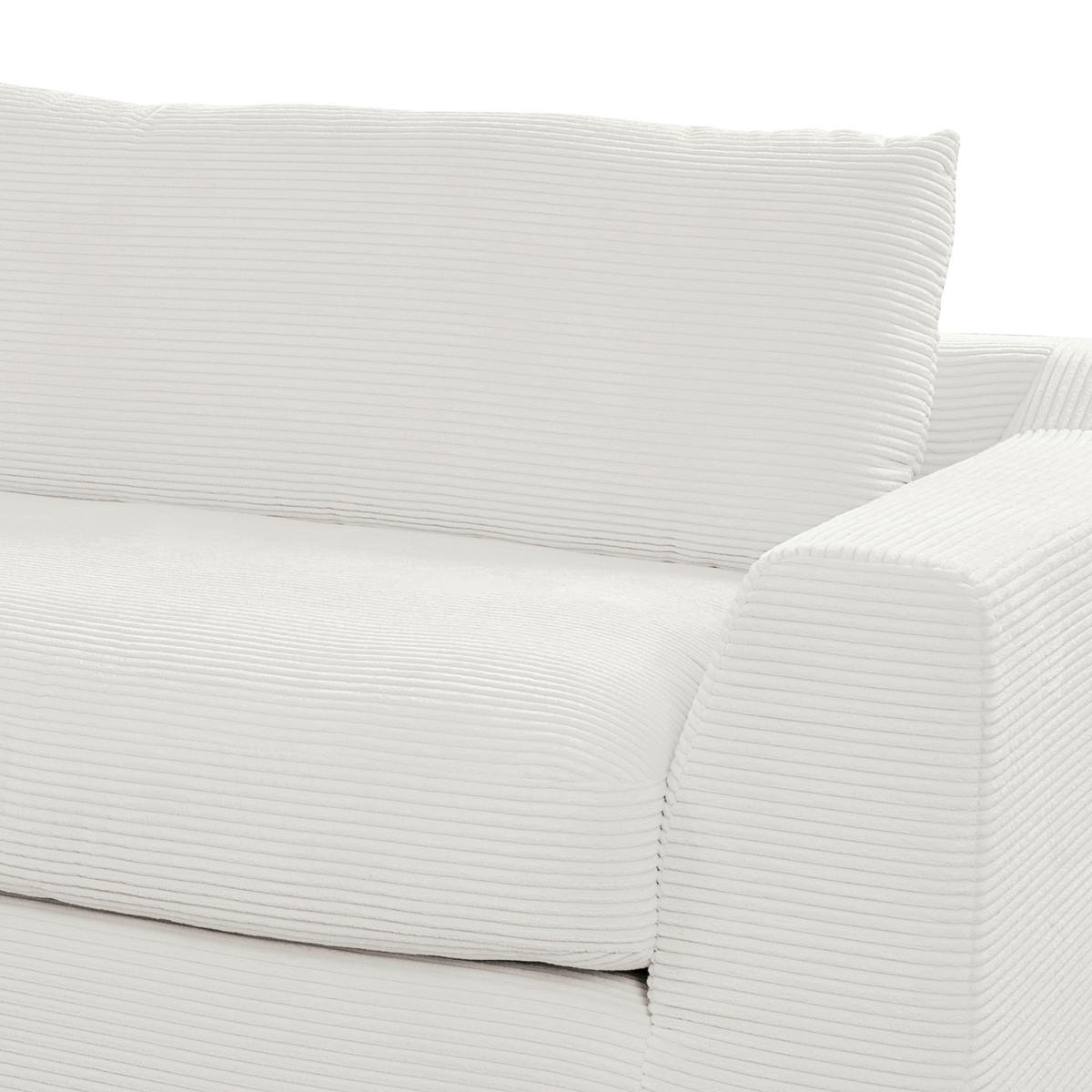 BIGSOFA in Cord Weiß  - Schwarz/Weiß, Design, Kunststoff/Textil (276/90/109cm) - home24