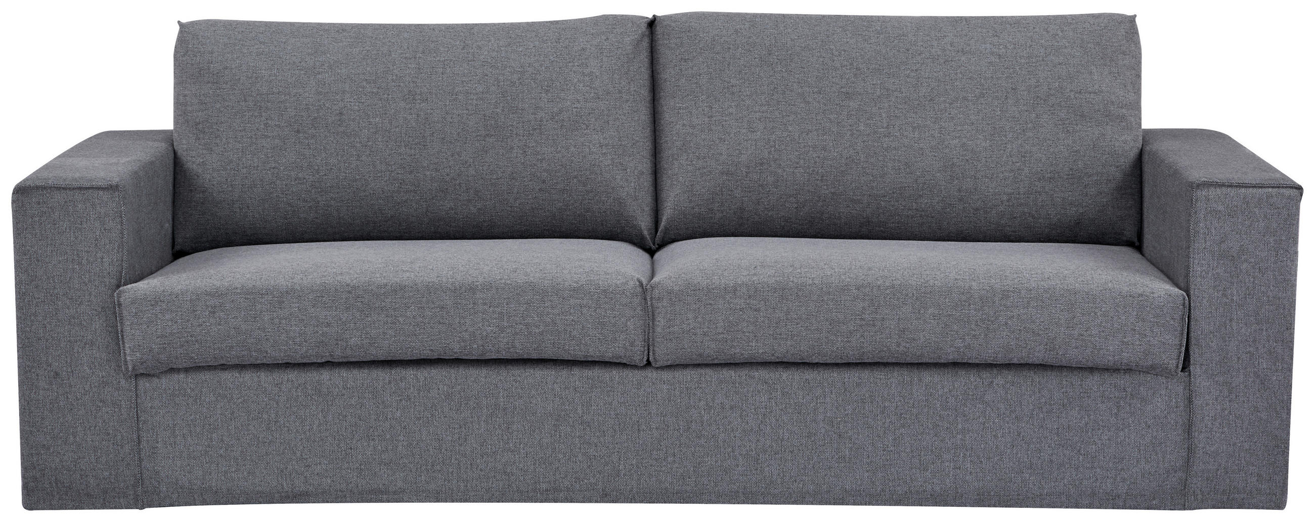 3-SITZER-SOFA Webstoff Dunkelgrau  - Dunkelgrau/Schwarz, MODERN, Kunststoff/Textil (232/87/88cm) - Livetastic