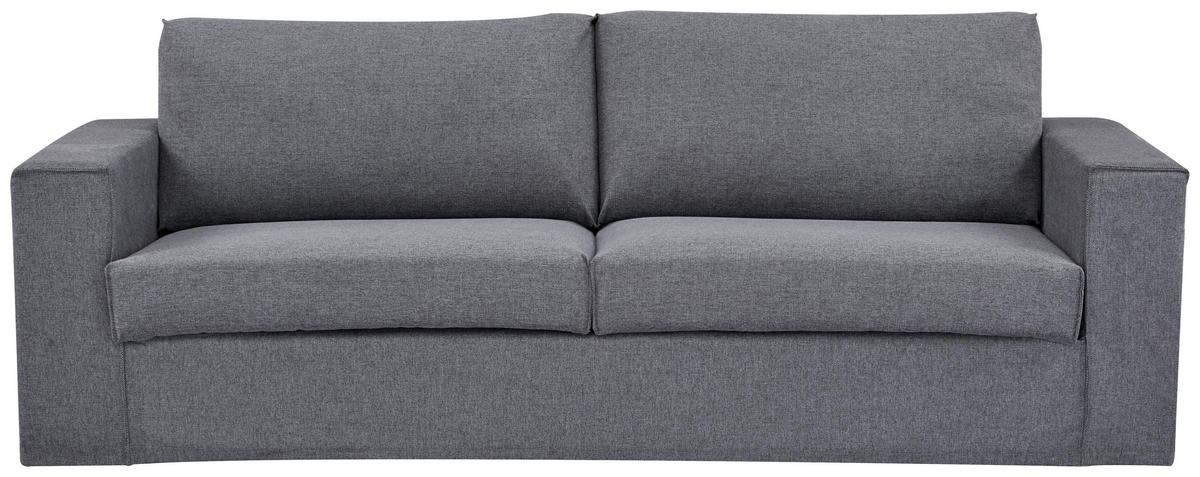 3-SITZER-SOFA Webstoff Dunkelgrau  - Dunkelgrau/Schwarz, MODERN, Kunststoff/Textil (232/87/88cm) - Livetastic