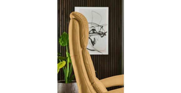 RELAXSESSEL in Leder Gelb  - Edelstahlfarben/Gelb, Design, Leder/Metall (76/119/86cm) - Dieter Knoll