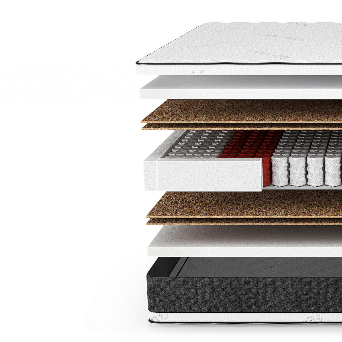 TASCHENFEDERKERNMATRATZE Dark H5, 90/200 cm, Höhe ca.: 24 cm, H5 = hart,  - Weiß, Basics, Textil (90/200cm) - Livetastic