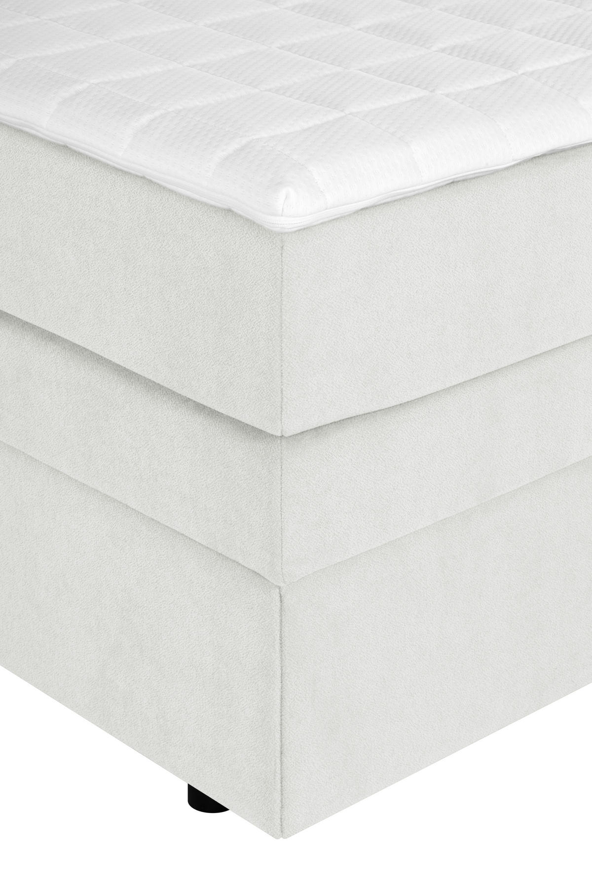 BOXSPRINGBETT 140/200 cm,  in Creme  - Creme/Schwarz, Design, Kunststoff/Textil (140/200cm) - Welnova