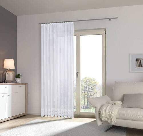 HOTOVÝ ZÁVES, 300/245 cm - biela, Konventionell, textil (300/245cm) - Esposa
