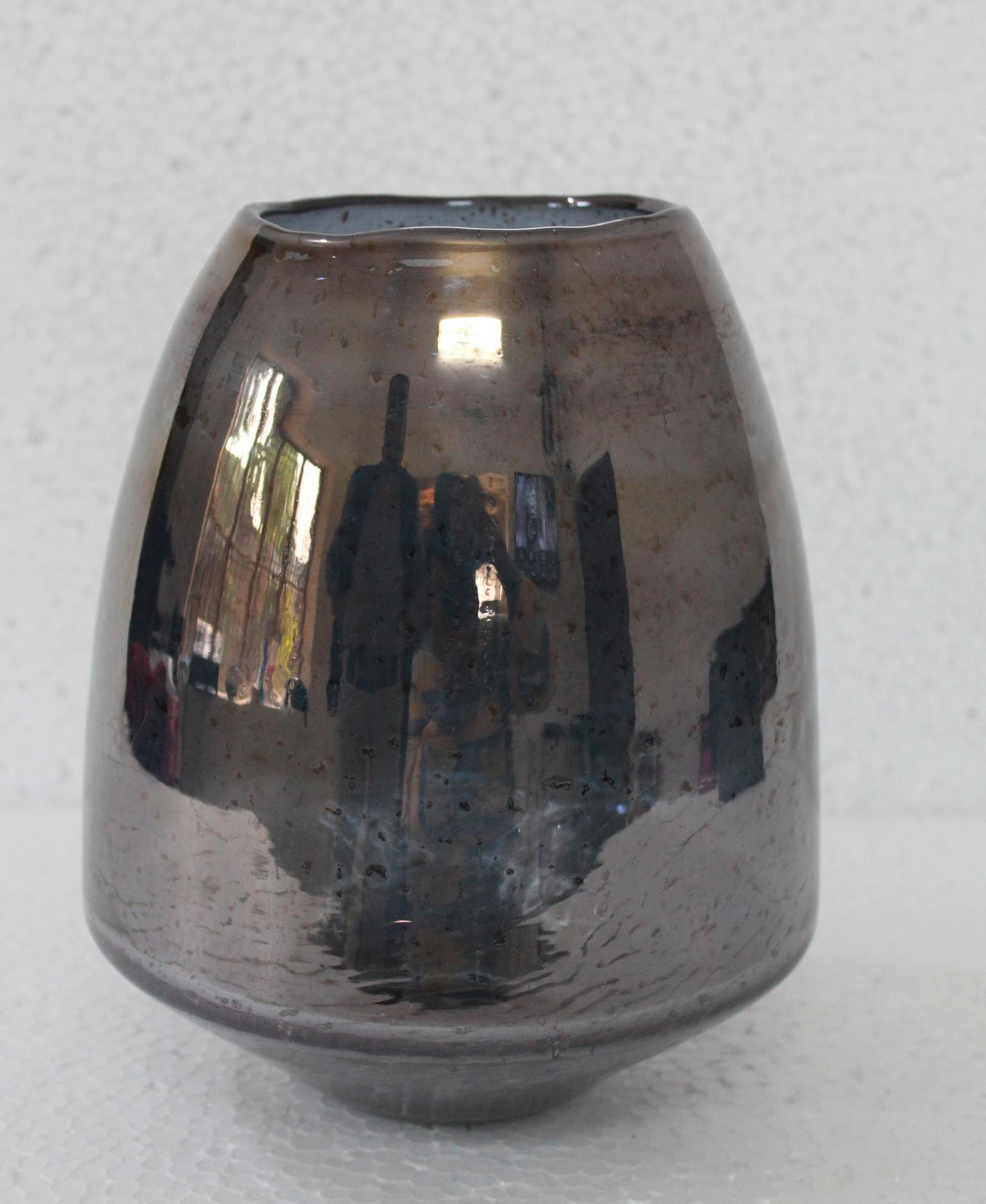 TEELICHTGLAS  - Grau, Trend, Glas (17,5/21cm) - Cor Mulder