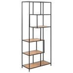 REGAL Schwarz, Eichefarben  - Eichefarben/Schwarz, Trend, Holzwerkstoff/Metall (77/185/35cm) - Xora