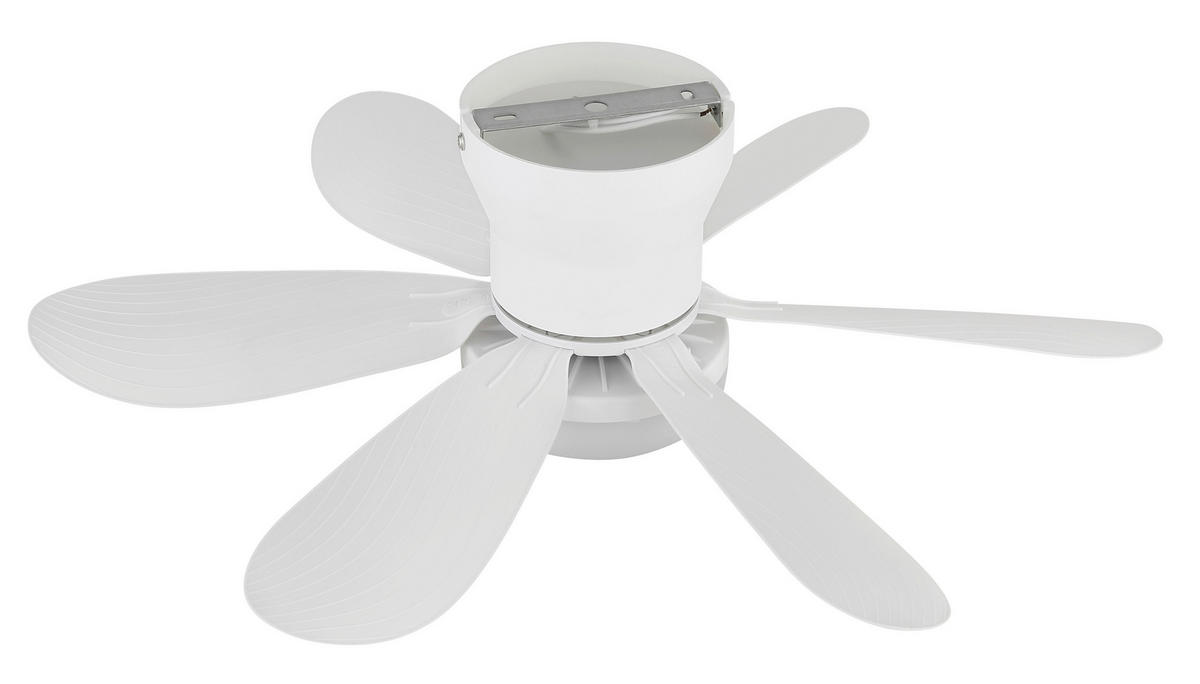 DECKENVENTILATOR Delores 51/16,5 cm  - Weiß, Design, Kunststoff/Metall (51/16,5cm) - Globo
