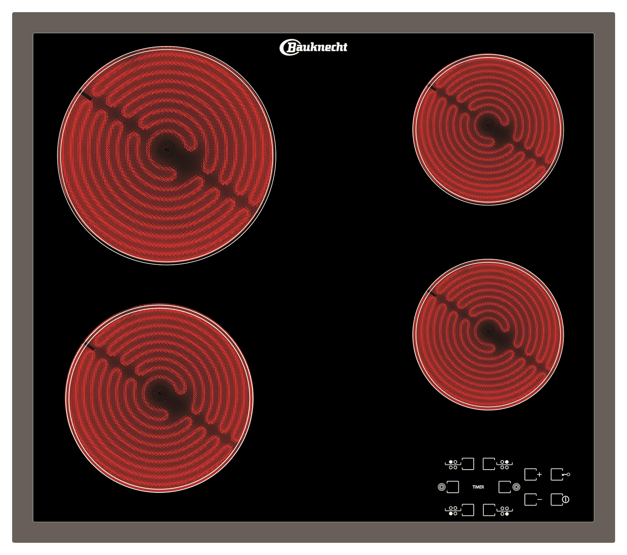 GLASKERAMIKKOCHFELD CTAR 8640 IN  - Edelstahlfarben/Schwarz, Basics, Glas/Metall (58/5/51cm) - Bauknecht