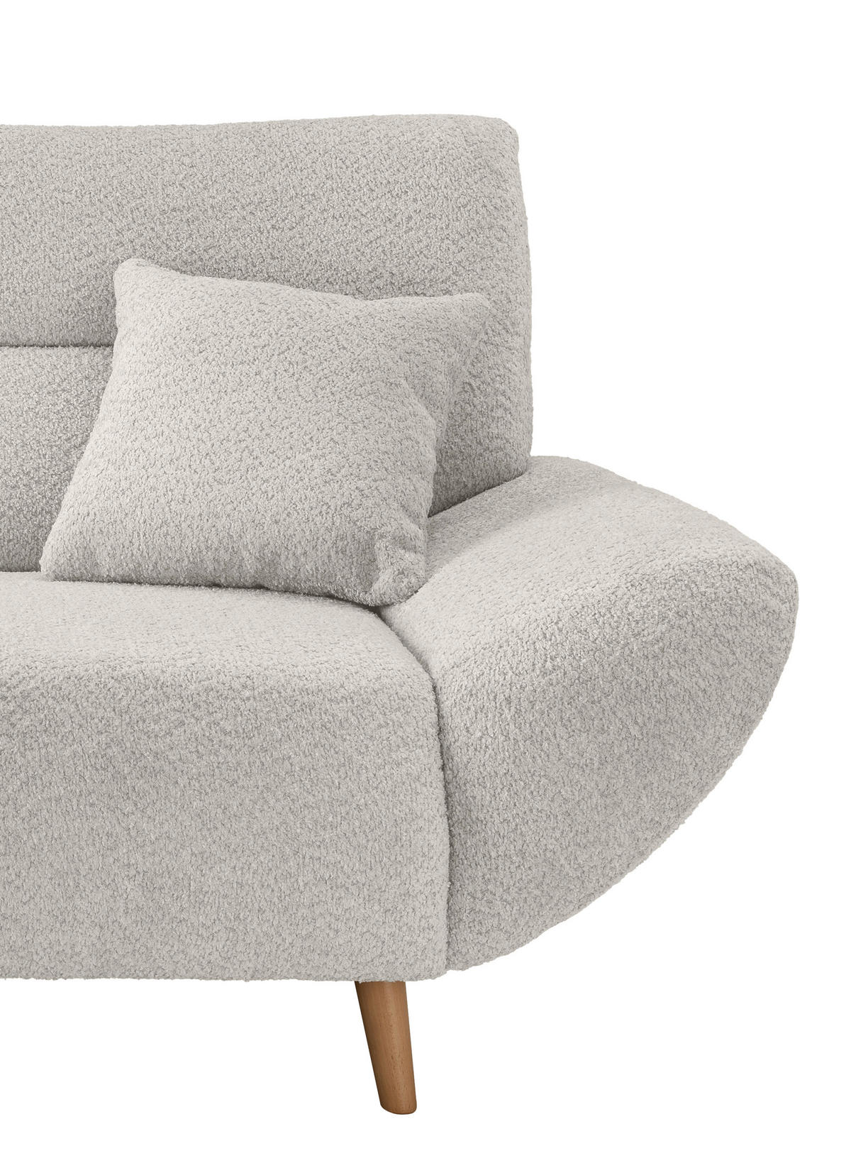 ECKSOFA Weiß Bouclé  - Wildeiche/Weiß, KONVENTIONELL, Holz/Textil (166/290cm) - MID.YOU