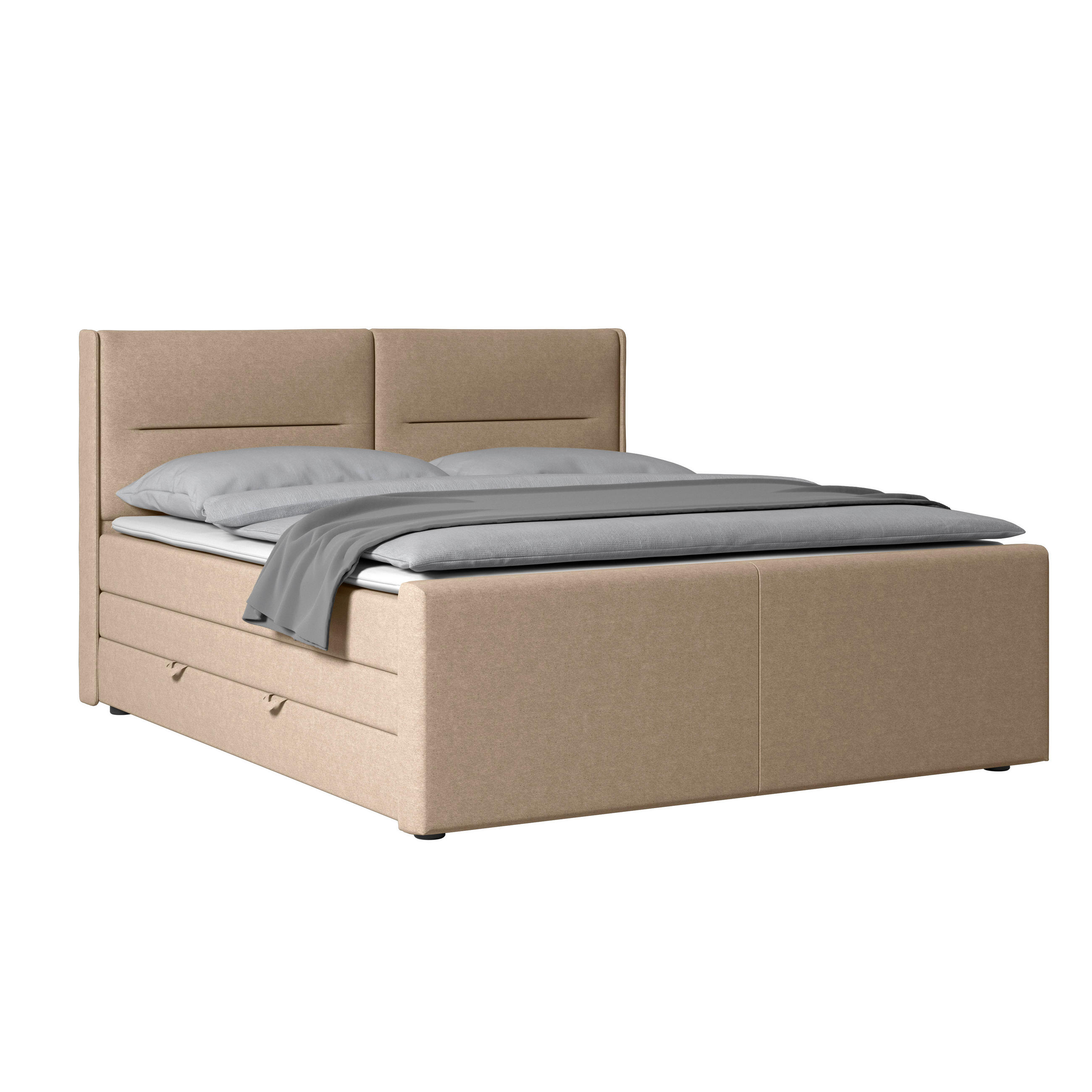 BOXSPRINGBETT 180/200 cm  in Naturfarben  - Schwarz/Naturfarben, MODERN, Karton/Holzwerkstoff (180/200cm) - MID.YOU