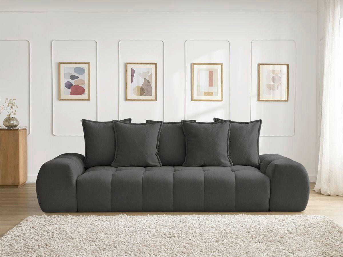 3-SITZER-SOFA EVEREST Struktur Schwarz  - Schwarz, MODERN, Kunststoff/Textil (278/90/115cm)