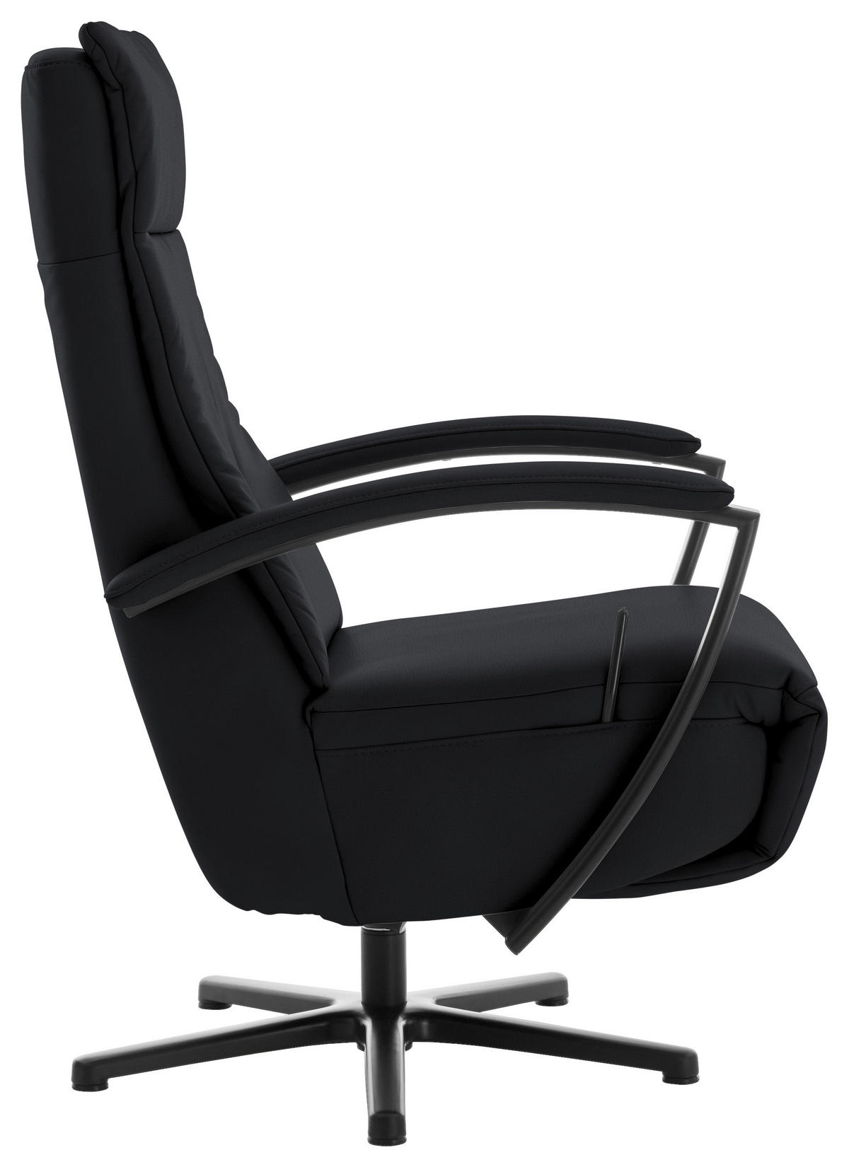 RELAXSESSEL in Leder Anthrazit  - Anthrazit/Schwarz, Design, Leder/Metall (76/112/83cm) - Beldomo Speed