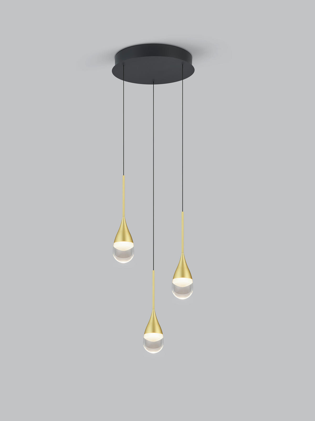 LED-HÄNGELEUCHTE Deep 30/210 cm   - Goldfarben/Schwarz, Design, Glas/Metall (30/210cm) - Helestra