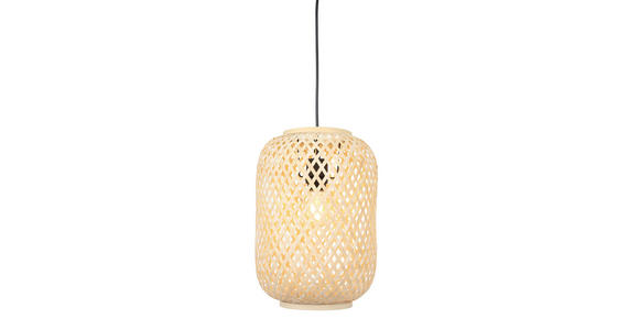 HÄNGELEUCHTE 25/120 cm  - Schwarz/Naturfarben, Trend, Naturmaterialien/Metall (25/120cm) - Novel