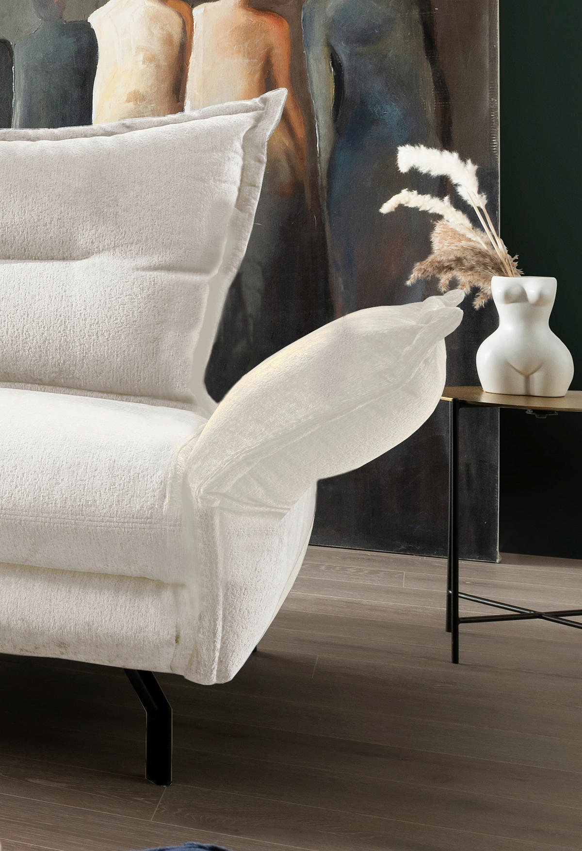 COLțAR textil alb  - alb/negru, Design, metal/textil (257/97/257cm) - Livetastic
