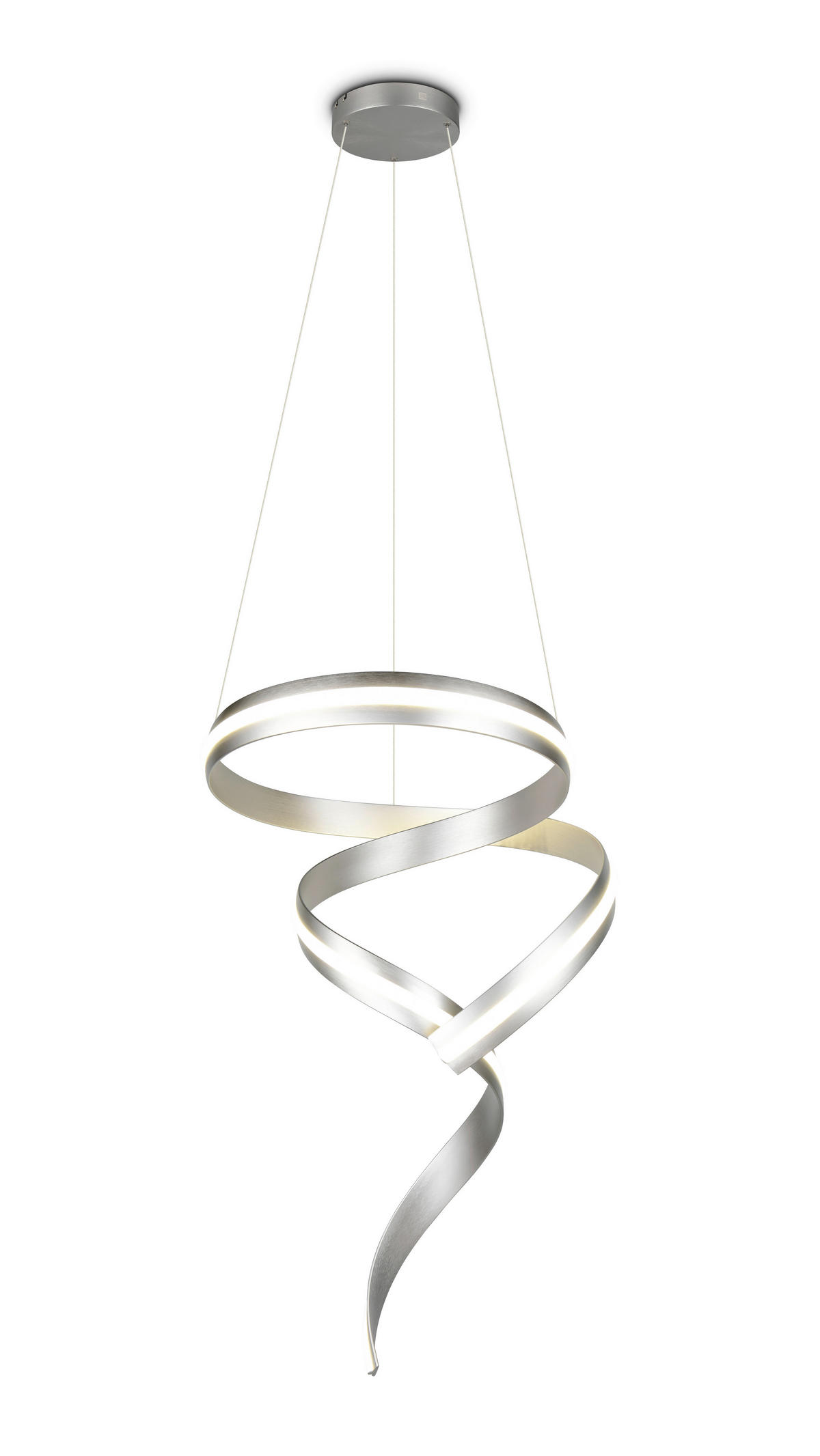 LED-HÄNGELEUCHTE Cisenna 75/300 cm   - Weiß/Nickelfarben, Design, Kunststoff/Metall (75/300cm) - Cinque