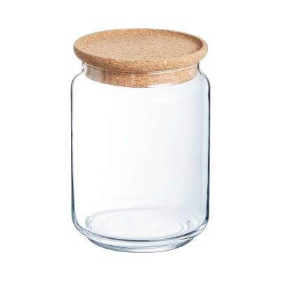 POSODA ZA SHRANJEVANJE        10,5/16 cm      - prozorno, Basics, steklo/les (10,5/16cm)