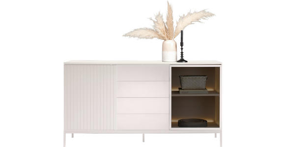 SIDEBOARD  153,6/83/38 cm 4 Schublade(n)  - Kaschmir, KONVENTIONELL, Glas/Holzwerkstoff (153,6/83/38cm) - Voleo