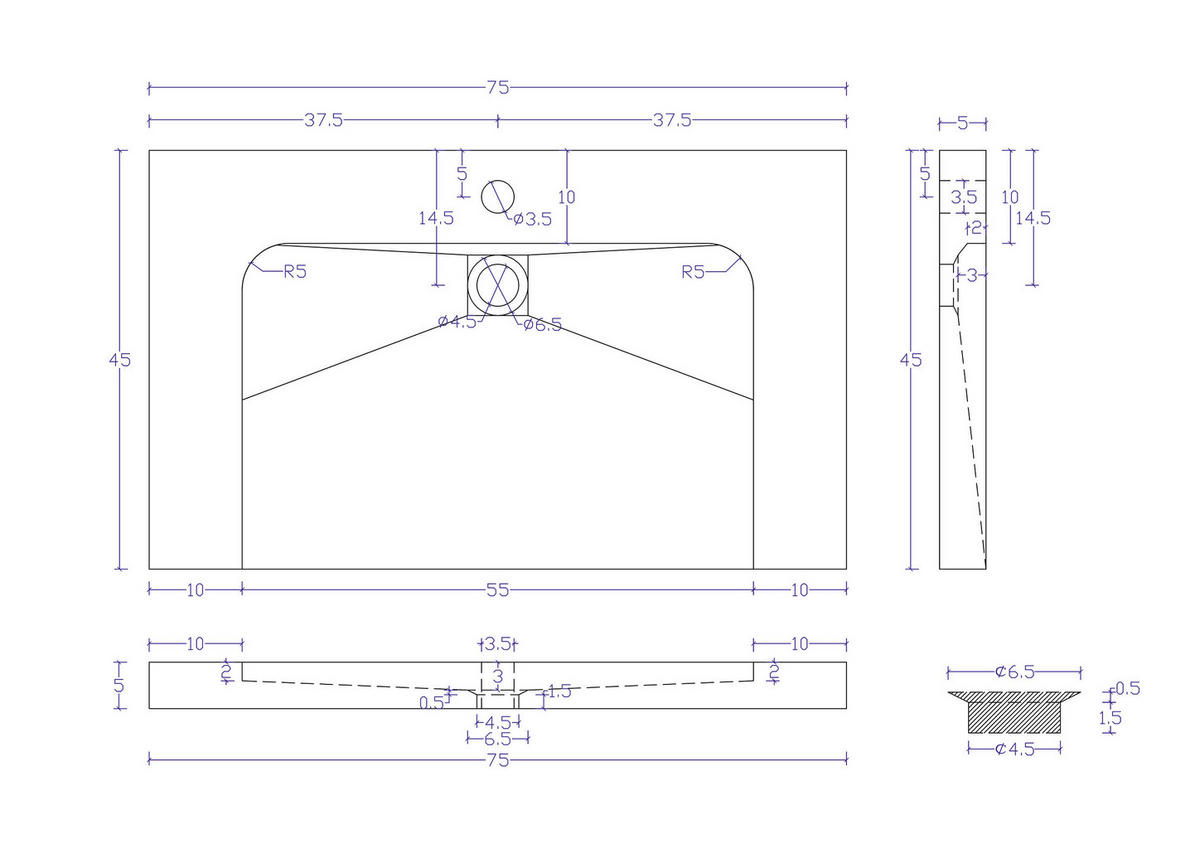 WASCHTISCHKOMBI 75 cm  - Weiß Hochglanz, Basics, Holzwerkstoff/Stein (75cm) - MID.YOU
