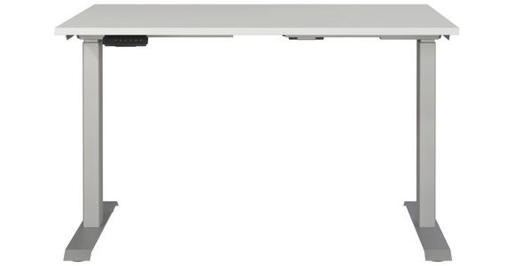 SCHREIBTISCH 120/80/72-118 cm in Silberfarben, Hellgrau - Silberfarben/Hellgrau, MODERN, Holzwerkstoff/Metall (120/80/72-118cm) - Novel