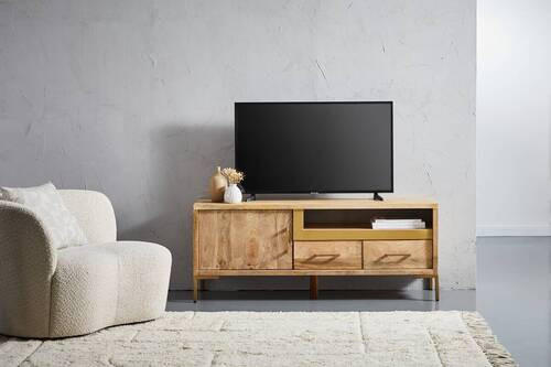 COMODĂ JOASĂ 145/57/40 cm  - culoare natur, Natur, metal/lemn (145/57/40cm) - MID.YOU
