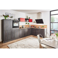 EINBAUKÜCHE METEOR  - Rot/Schwarz, LIFESTYLE, Holzwerkstoff - Moderano