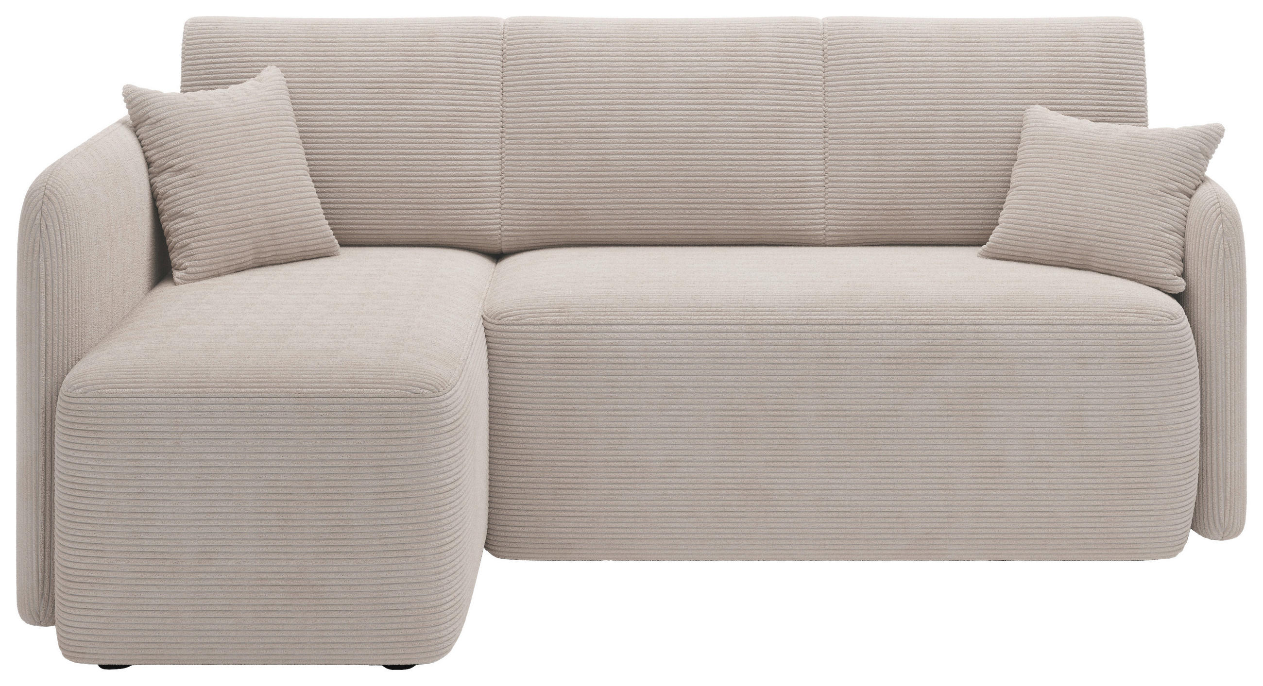 Thumbnail - Mid.you Ecksofa Hadson, Beige, Textil, 3-Sitzer, Füllung: Schaumstoff, Ottomane links, L-Form, 206x150 cm, Made in EU, L...