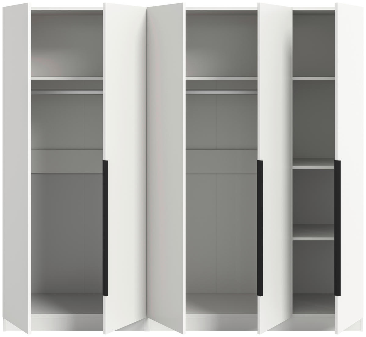 DREHTÜRENSCHRANK  in Weiß  - Schwarz/Weiß, MODERN, Holzwerkstoff (200/181/52cm) - MID.YOU