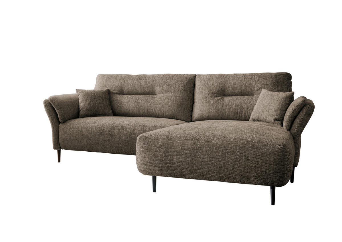ECKSOFA in Struktur Cappuccino  - Schwarz/Cappuccino, Modern, Holz/Textil (269/172cm) - MID.YOU
