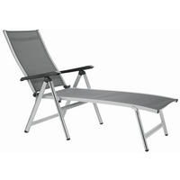 OPALOVACÍ LEHÁTKO, antracitová, barvy stříbra - barvy stříbra/antracitová, Design, kov/textil (70/104/140cm) - Ambia Garden