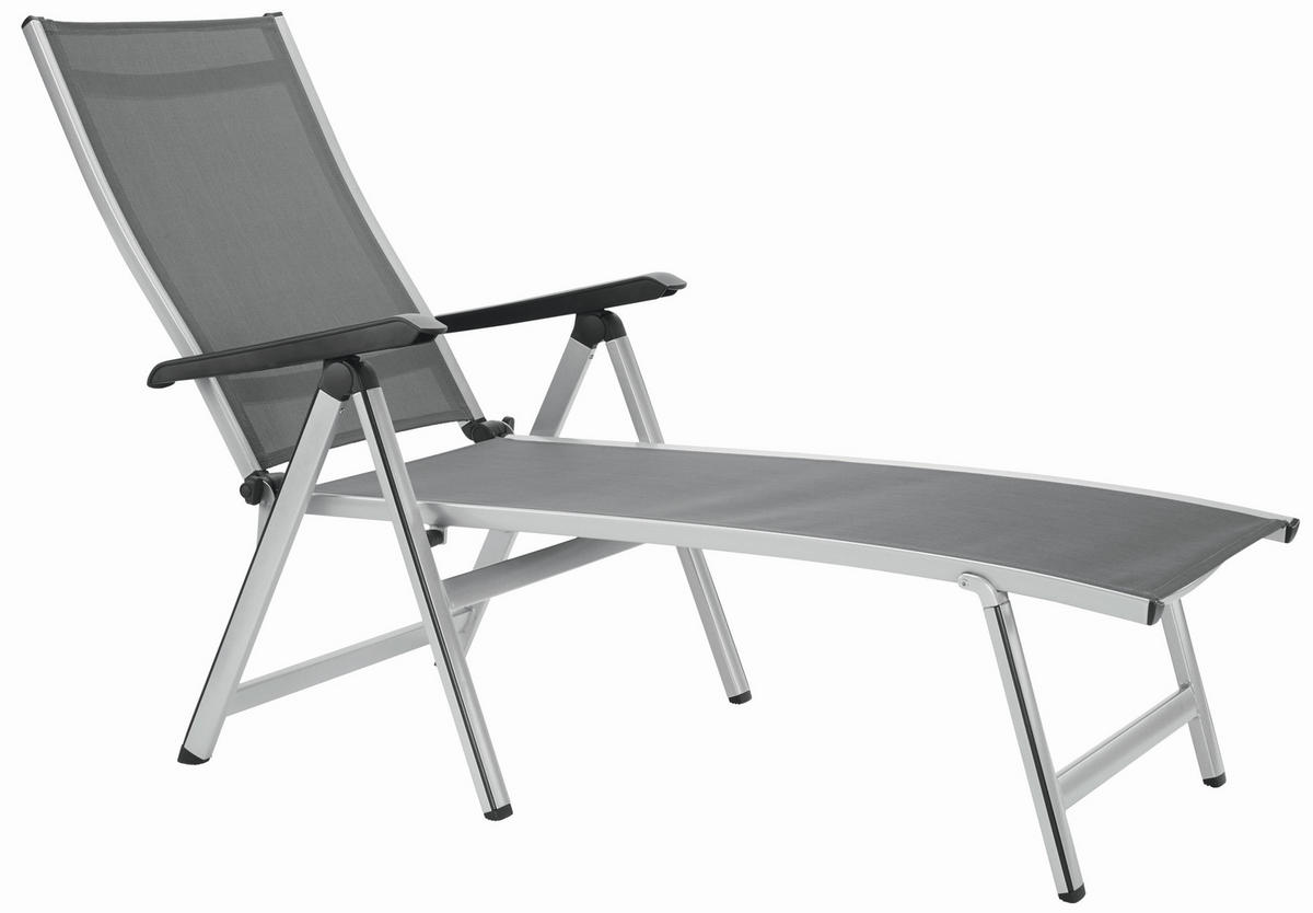 OPALOVACÍ LEHÁTKO, antracitová, barvy stříbra - barvy stříbra/antracitová, Design, kov/textil (70/104/140cm) - Ambia Garden