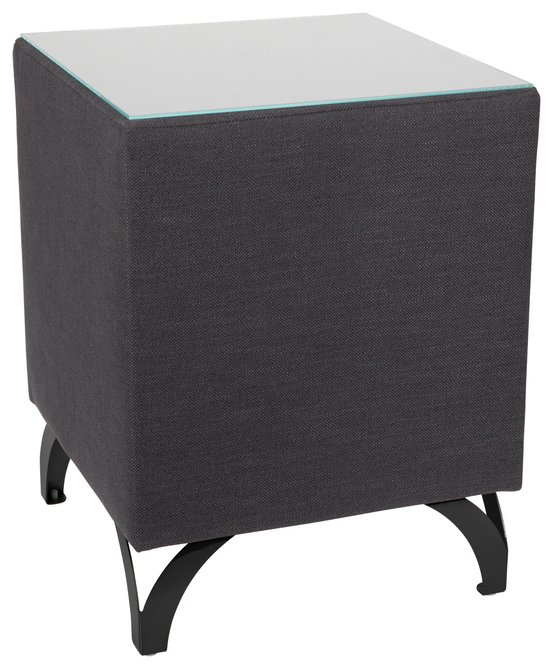 NACHTSCHRANK 45/55/45 cm  - Anthrazit/Schwarz, Design, Glas/Textil (45/55/45cm) - Esposa