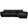ECKSOFA  in Chenille Schwarz  340/190 cm  - Schwarz, Design, Kunststoff/Textil (340/190cm) - Belluti
