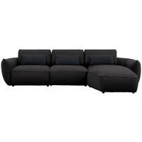 ECKSOFA  in Chenille Schwarz  340/190 cm  - Schwarz, Design, Kunststoff/Textil (340/190cm) - Belluti