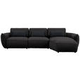 ECKSOFA  in Chenille Schwarz  340/190 cm  - Schwarz, Design, Kunststoff/Textil (340/190cm) - Belluti