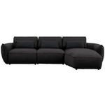 ECKSOFA in Chenille Schwarz 340/190 cm - Schwarz, Design, Kunststoff/Textil (340/190cm) - Belluti