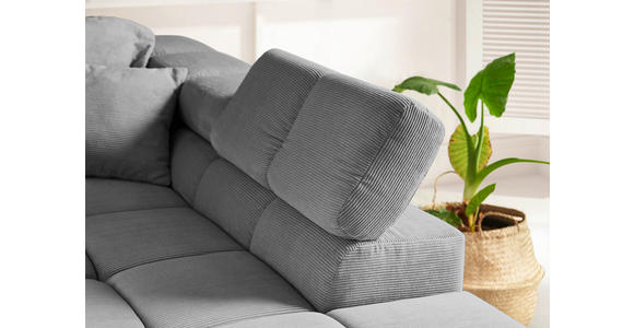 ECKSOFA in Feincord Grau 319/215 cm - Schwarz/Grau, Design, Kunststoff/Textil (319/215cm) - Hom`in