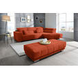 ECKSOFA in Mikrofaser Orange  - Chromfarben/Orange, Design, Textil/Metall (301/207cm) - Xora