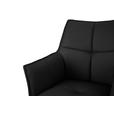BARHOCKER Echtleder Schwarz Eisen Sitzfläche 360° drehbar  - Schwarz, Design, Leder/Metall (54/96-121/56cm) - Novel
