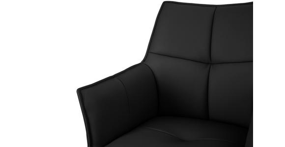 BARHOCKER Echtleder Schwarz Eisen Sitzfläche 360° drehbar - Schwarz, Design, Leder/Metall (54/96-121/56cm) - Novel