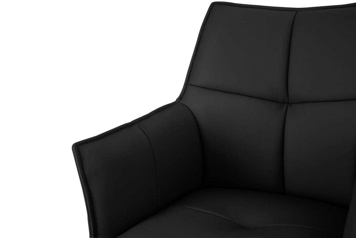 BARHOCKER in Metall, Leder Schwarz  - Schwarz, Design, Leder/Metall (54/96-121/56cm) - Novel